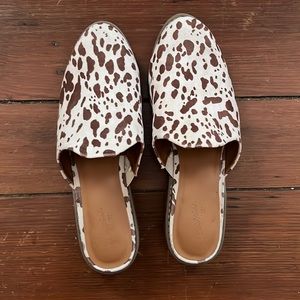 Cow Print mules